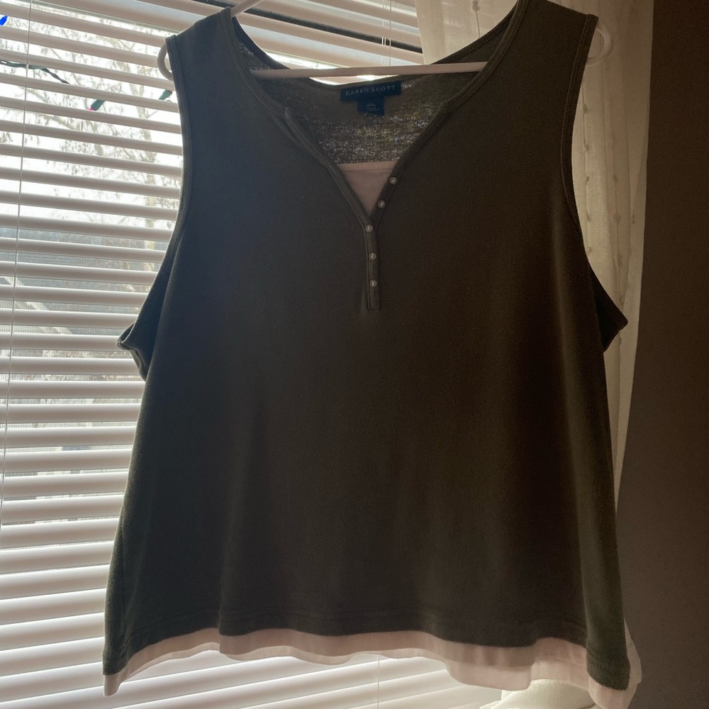 Green Tank top with undershirt
